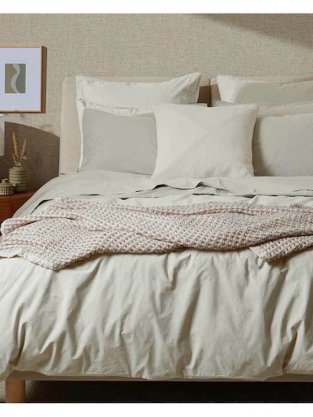 Parachute Waffle Cotton Throw Blanket, NWT in Putty